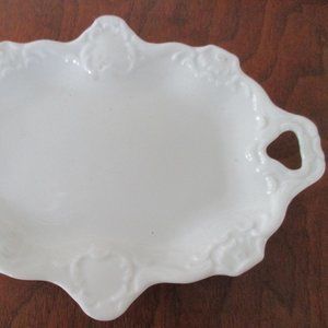 Royal Danube #1886 vintage white china small fancy tray or dish with handles